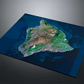 Scenic Island Landscape With Blue Ocean Green Vegetation And Mountainous Terrain