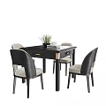 Modern Mahjong Table and Chair Mahjong Table Dining Table and Chair Combination 3d model