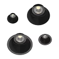 Stylish Black Round Downlights and Spotlights Modern Design for Home Interior Ceiling Installation