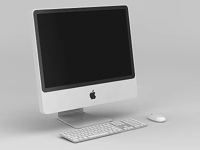 Tech Exhibition Hall Modern iMac Computer Display With Monitor Keyboard And Mouse Setup 3d model