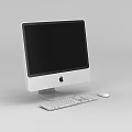 Tech Exhibition Hall Modern iMac Computer Display With Monitor Keyboard And Mouse Setup