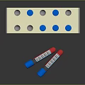 Laboratory Furniture Test Tube Rack With Blue Cap Tubes And Storage Holder