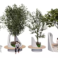 Modern Tree Pool Alien Tree Pool Seat Landscape Seat 3d model