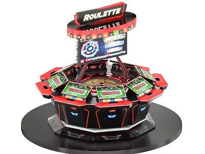 Modern Roulette Entertainment Appliance With Multi Player Electronic Screens And Interactive Gaming 3d model