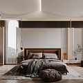 Elegant Modern Walk-in Closet Interior With Glass Doors Wooden Flooring Round Stool And Storage Cabinets