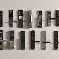 Different Smart Door Handle Designs Featuring Electronic Locks And Modern Styles 3d model