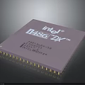 Intel DX Processor Chip With Purple Casing And Gold Pins Design Details