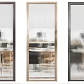 Modern Room Divider Screens With Gold Black Frames For Interior Decor 3d model