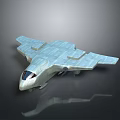 Futuristic Silver Aircraft Model With Sleek Wings And Metallic Design