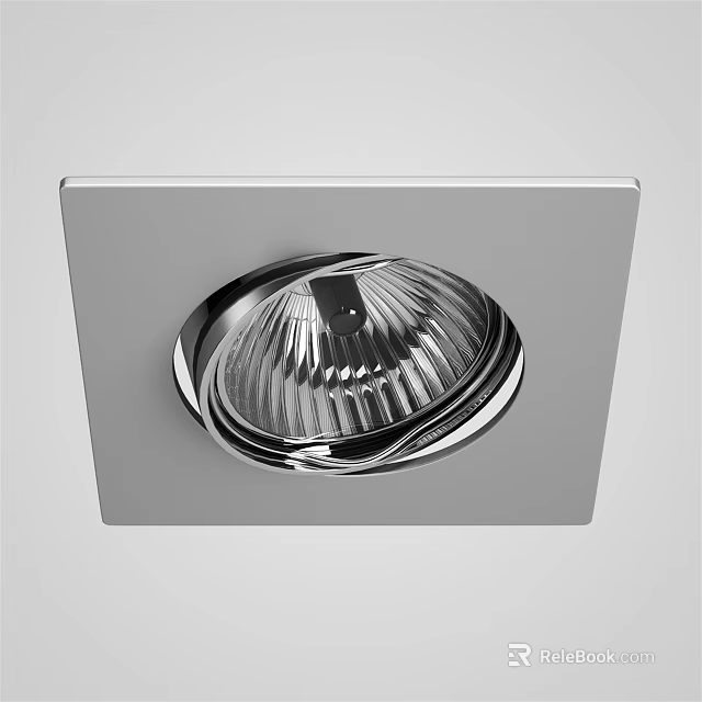 Modern Sleek Square Recessed Ceiling Light With Metallic Frame And Bright Illumination 3d model 