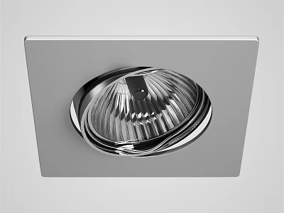 Modern Sleek Square Recessed Ceiling Light With Metallic Frame And Bright Illumination 3d model