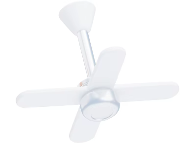 Modern White Ceiling Fan With Four Blades Sleek Design For Home Use 3d model
