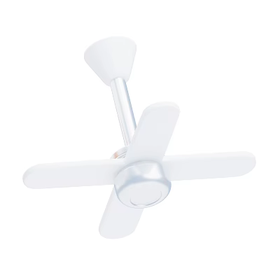 Modern White Ceiling Fan With Four Blades Sleek Design For Home Use 3d model