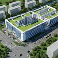 Modern Industrial Plant With Green Roof And Multi Story Structure Surrounded By Greenery