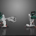 Industrial Band Saws With Green And White Design Adjustable Arm And Stable Base
