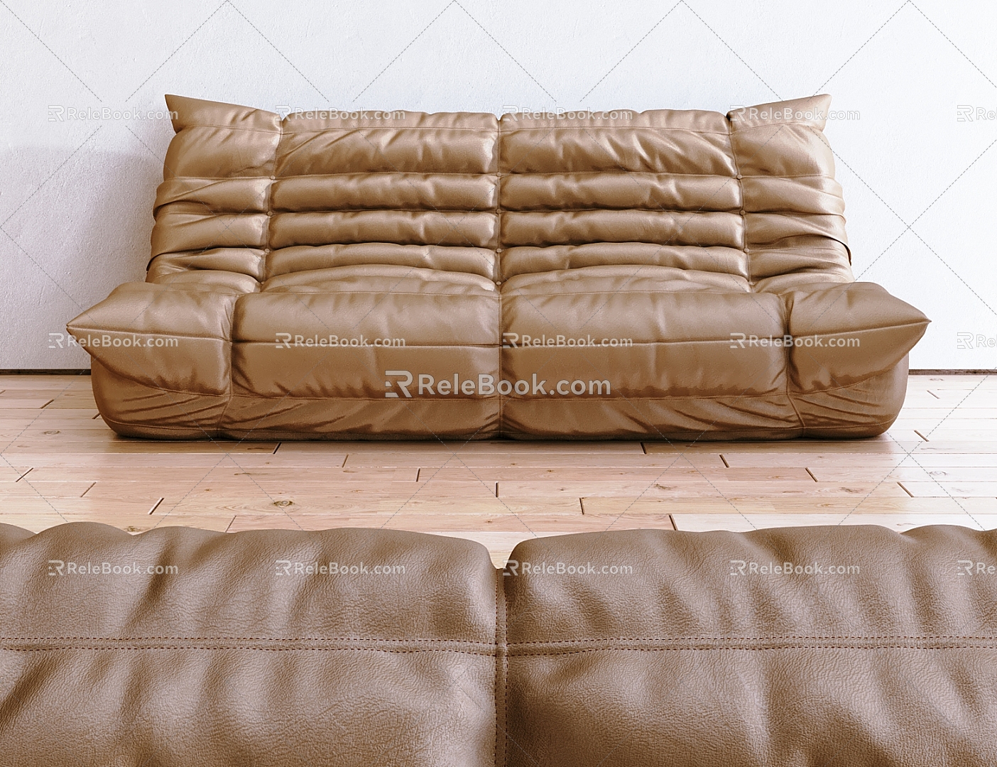 Leather double sofa Modern double sofa 3d model