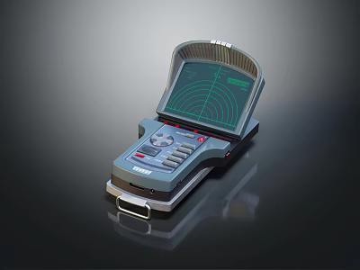 Handheld Commercial Scanning Device With Radar Screen Control Panel And Buttons 3d model