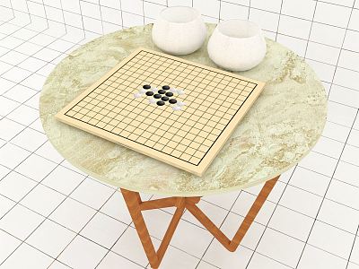 Modern Chessboard Gobang Table 3d model