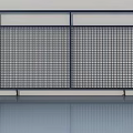 Modern Double Swing Door With Black Frame And Grid Design For Home Interior