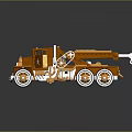 Vintage Copper Truck Model Featuring Crane Arm And Mechanical Details On Wheels