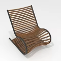 Woven Wooden Strip Chair With Curved Structure And Black Frame Design