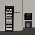 Modern Kitchen With Blue Lit Display Cabinet Dishes Glasses Built In Oven And Black Appliances