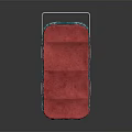 Vintage Tram With Red Canopy Blue Body Wooden Seats And Yellow Headlights