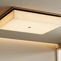 Modern Minimalist Square Ceiling Chandelier With Wooden Frame And Light Shade