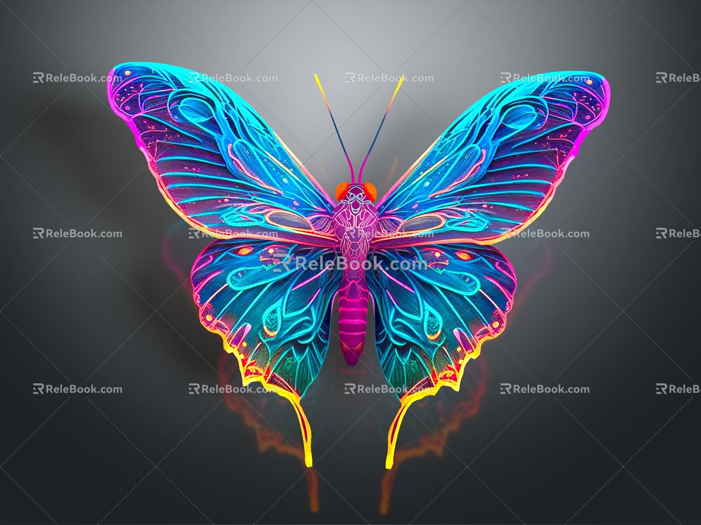 Modern Butterfly Colored Butterfly Tabby Butterfly Leaf Butterfly 3d model