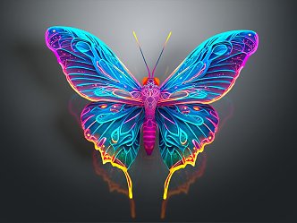 Modern Butterfly Colored Butterfly Tabby Butterfly Leaf Butterfly 3d model