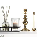 Stylish Modern Decorative Ornament Set With Vases Plants Candles Books And Frames