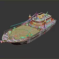 Luxury Cruise Ship With Spacious Deck Swimming Pool And Sun Loungers