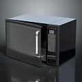 Black Modern Microwave Oven with Open Door and Digital Control Panel Design 3d model
