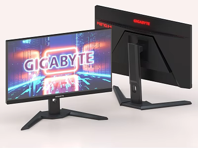 GIGABYTE AORUS Gaming Monitors With Sleek Design Ergonomic Stand And Vibrant 3d model