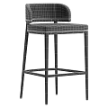 Modern Teal Velvet Bar Stools With Black Metal Legs And Backrest