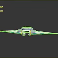 Futuristic Advanced Mechanical Weapon Design With Purple Teal Striped Wing Like Structure