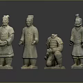 Terracotta Warrior Decorative Figurines As Home Display Furniture Pieces With Standing And Kneeling Poses