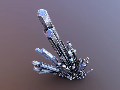 Natural Stone Crystal Cluster Featuring Blue Transparent Shine And Prismatic Structures 3d model