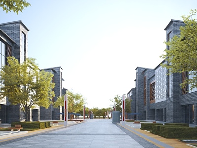 New Chinese Commercial Building 3d model