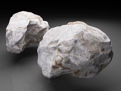 Large Natural Textured Stones and Solid Wooden Accents for Modern Decor Projects 3d model