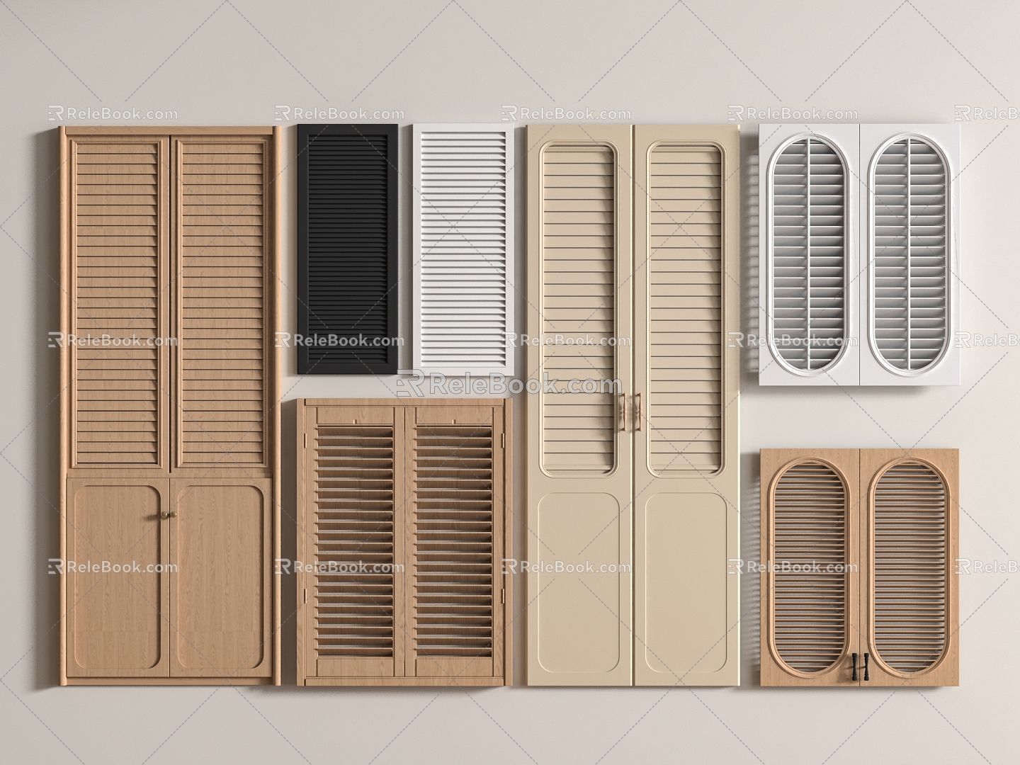 Modern Cabinet Door Modern Blind Door Panel Cabinet Door Blind 3d model