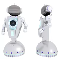 Smart Machine Robot Featuring White Body Round Base Blue Lights Display Screen And Mechanical Arms 3d model
