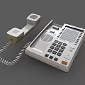 Desktop Landline Telephone With Handset Coiled Cord Numeric Keypad Display Screen And Function Buttons 3d model