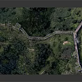 Realistic Great Wall Model On Mountain With Green Vegetation And Watchtowers
