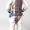 Game Movie Character Astronaut Suit Design In Multiple Angles White Black Outfit