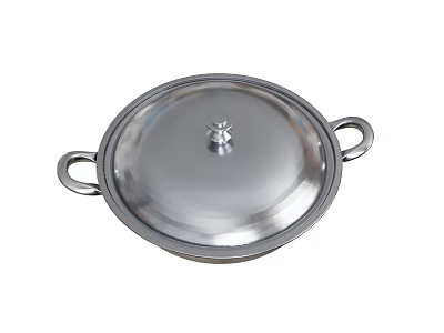 Stainless Steel Cookware Pot With Lid And Double Handles For Kitchen Cooking 3d model