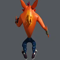 Cartoon Fox Game Movie Character With Orange Fur Green Eyes Blue Pants Thumbs Up Gesture