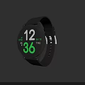 Black Smartwatch With Round Dial Displaying Time Date And Health Data