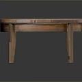 Round Wooden Coffee Table With Natural Wood Grain And Solid Wood Legs
