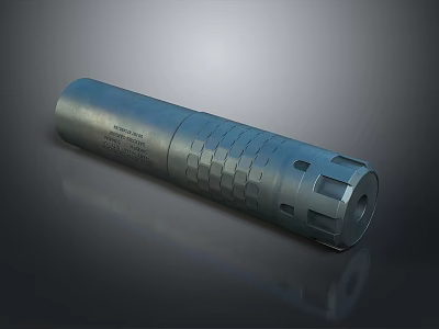 Metal Cylinder Industrial Component With Textured Surface And Engraved Details 3d model